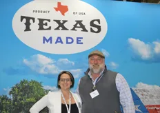 Representing Texas. Nikki Jackson with the Texas Department of Agriculture and Jed Murray of MO Produce, an organic grower in Texas.